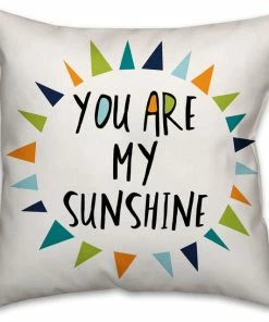 DDCG You Are My Sunshine Cool Tones Design 16x16 Spun Poly Pillow
