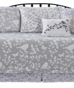 BNF Home Birdsong 6-Piece Quilted Daybed Set, Coral, Daybed, 75"x39"