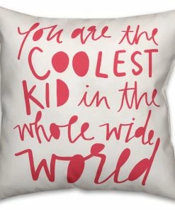 DDCG Coolest Kid Pink Text 16x16 Spun Poly Pillow