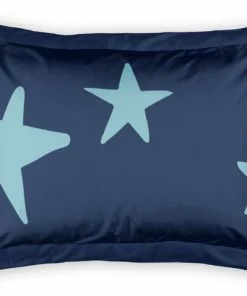 DDCG Blue Star Pattern Standard Brushed Poly Sham