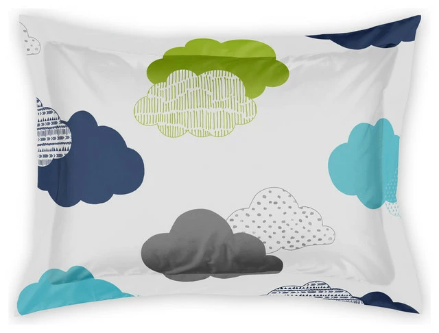DDCG Cool Clouds Standard Brushed Poly Sham 1 DDCG Cool Clouds Standard Brushed Poly Sham