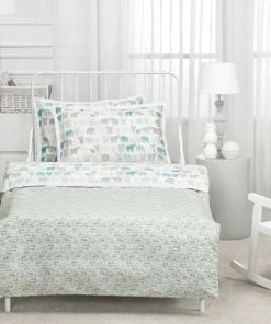 Togas Pillowcase Jumbo Baby Ash Grey With Turquoise And White