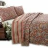 Cozy Line Home Fashions Lara Paisley Reversible 100%Cotton 3-Piece Quilt Set, Full/Queen Set