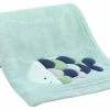 Lambs & Ivy Oceania Blue Nautical Fish Luxury Coral Fleece Baby Blanket