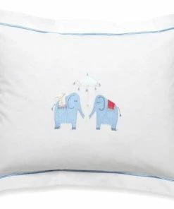 Jacaranda Living Baby Boudoir Umbrella Elephants Pillow Cover, Blue