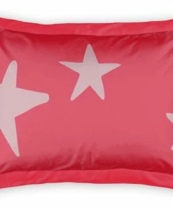 DDCG Pink Star Pattern Standard Brushed Poly Sham