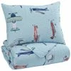 Ashley Furniture Industries Ashley Furniture McAllen 2 Piece Sporting Twin Quilt Set In Blue