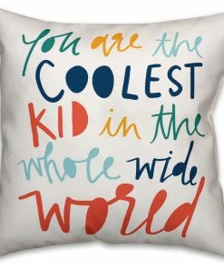DDCG Coolest Kid Rainbow Text 16x16 Spun Poly Pillow