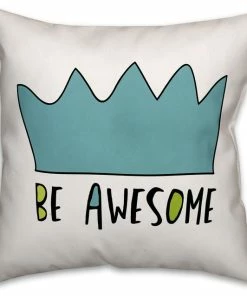 DDCG Be Awesome Blue Crown 16x16 Spun Poly Pillow
