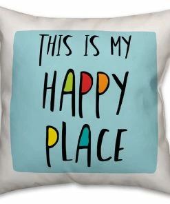 DDCG This Is My Happy Place Blue 16x16 Spun Poly Pillow