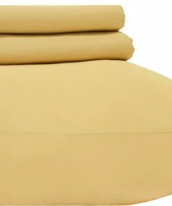 Royal Tradition Set Of 2 650TC Solid Cotton Blend Pillowcases, Gold, King