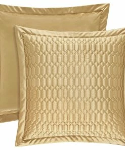 Five Queens Court Saranda Euro Sham Gokd, Gold, 26"x26''