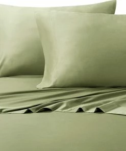 Royal Tradition 2PC 100% Bamboo Viscose Pillowcases Set, Sage, Standard
