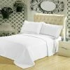 Royal Tradition Wrinkle-Free Checkered Quilted Coverlet Set, White, King/Cal King