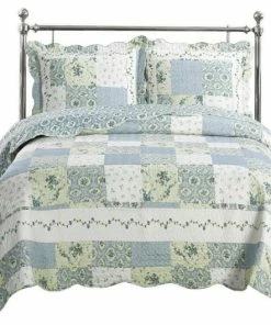Royal Tradition Brea Floral Print Oversized Antique Quilt Set, Full/Queen