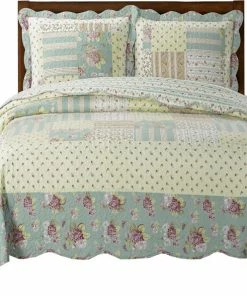 Royal Tradition Annabel 100% Microfiber Quilted Coverlet Set, Full/Queen