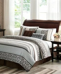 GwG Outlet Madison Park King 5 Piece Reversible Jacquard Coverlet Set In Blue MP13-614