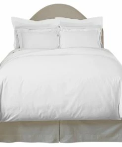 Pointehaven 620TC Long Staple Cotton Duvet Set, White, Full/Queen