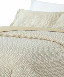 Natural Comfort Luxurious Cotton Duvet Cover Mini Set, Turn/Light Taupe, King