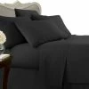 Luxury Egyptian Bedding 1200 Thread Count Egyptian Cotton Solid Duvet Cover Set, Queen, Black