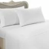 Egyptian Bedding 1000 Thread Count Egyptian Cotton Solid Bed Sheet Set, White, Queen