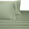 Royal Tradition 100% Cotton Sateen Sheet Set, 1000 TC Solid, Sage, Top-Split King