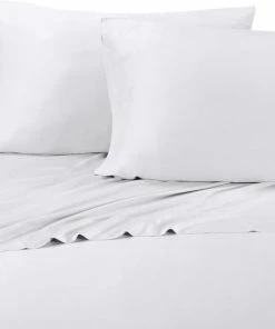 Royal Tradition Bamboo Cotton Blend Silky Hybrid Sheet Set, White, Queen
