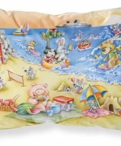 The-store Animals Swimming At The Beach Fabric Standard Pillowcase Aph6822