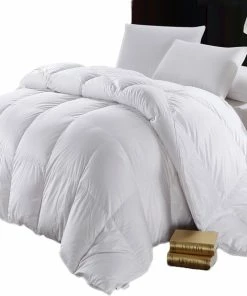 Abripedic Solid White Siberian Goose Down Comforter, King/Cal King