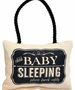 Kitchen Wine And Home Shhh Baby Sleeping Soft Door Hanger, Made In The USA, Black